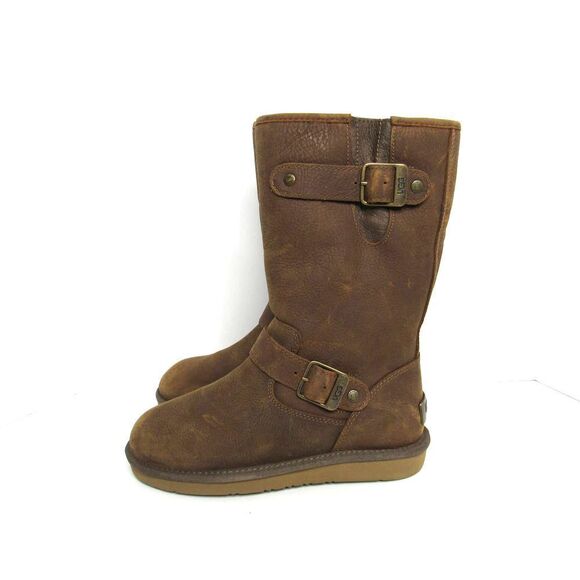 UGG Australia Sutter Buckle Leather Combat Boots - Picture 4 of 9